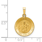 FJC Finejewelers 14 kt Yellow Gold Queen Of The Holy Scapular Reversible Medal Hollow Charm 23 x 15 mm