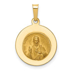 FJC Finejewelers 14 kt Yellow Gold Queen Of The Holy Scapular Reversible Medal Hollow Charm 23 x 15 mm