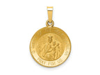 FJC Finejewelers 14 kt Yellow Gold Queen Of The Holy Scapular Reversible Medal Hollow Charm 23 x 15 mm