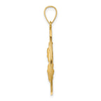 FJC Finejewelers 14 kt Yellow Gold Queen of the Holy Scapular Reversible Medal Hollow Charm 32 x 25 mm