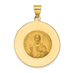 FJC Finejewelers 14 kt Yellow Gold Queen of the Holy Scapular Reversible Medal Hollow Charm 32 x 25 mm
