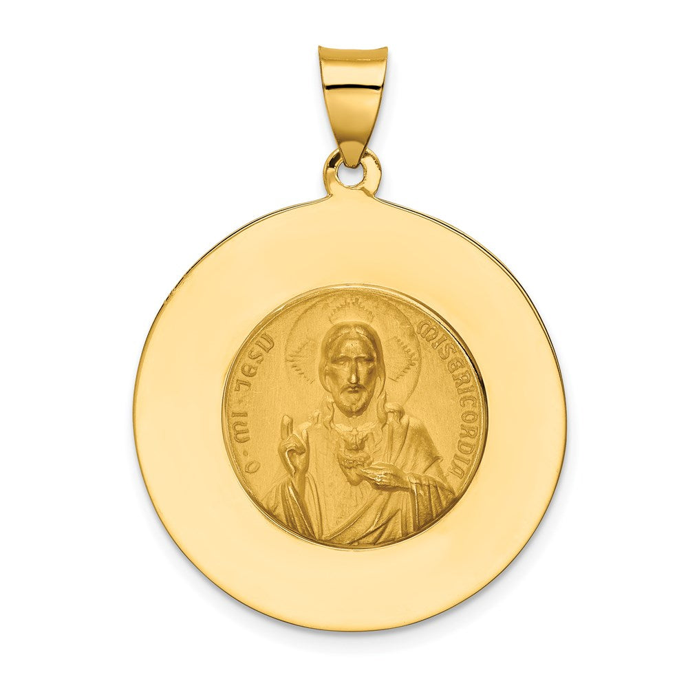 FJC Finejewelers 14 kt Yellow Gold Queen of the Holy Scapular Reversible Medal Hollow Charm 32 x 25 mm