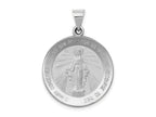 FJC Finejewelers 14 kt White Gold Polished Satin Miraculous Medal Hollow Charm 30 mm x 22 mm