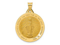 FJC Finejewelers 14 kt Yellow Gold Polished and Satin Miraculous Medal Hollow Charm 34 x 25 mm