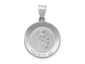 FJC Finejewelers 14 kt White Gold Our Guardian Angel Medal Hollow Charm 27 mm x 18 mm