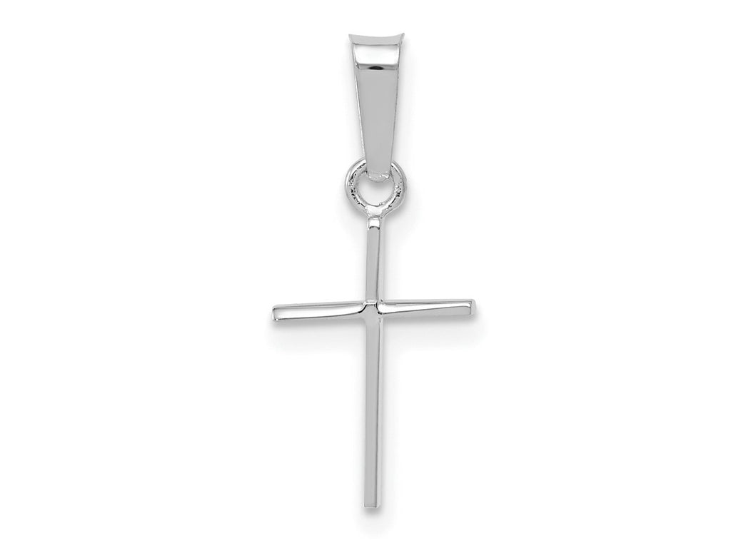 FJC Finejewelers 14 kt White Gold Themed Polished Cross Solid Charm 19 mm x 8 mm