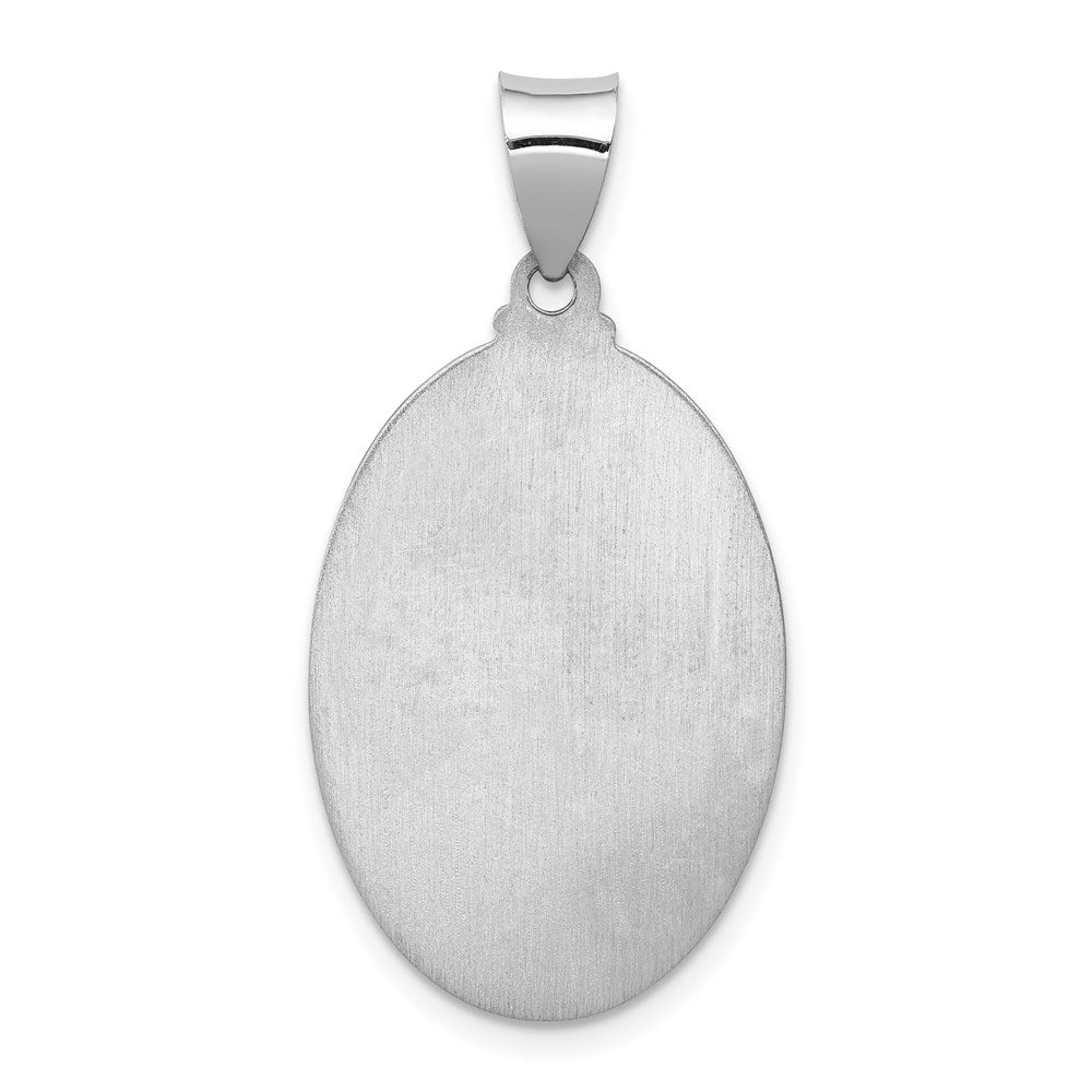 FJC Finejewelers 14 kt White Gold Polished Satin Saint Anthony Medal Hollow Charm 33 mm x 17 mm