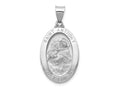 FJC Finejewelers 14 kt White Gold Polished Satin Saint Anthony Medal Hollow Charm 33 mm x 17 mm