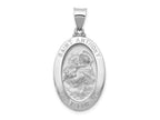 FJC Finejewelers 14 kt White Gold Polished Satin Saint Anthony Medal Hollow Charm 33 mm x 17 mm