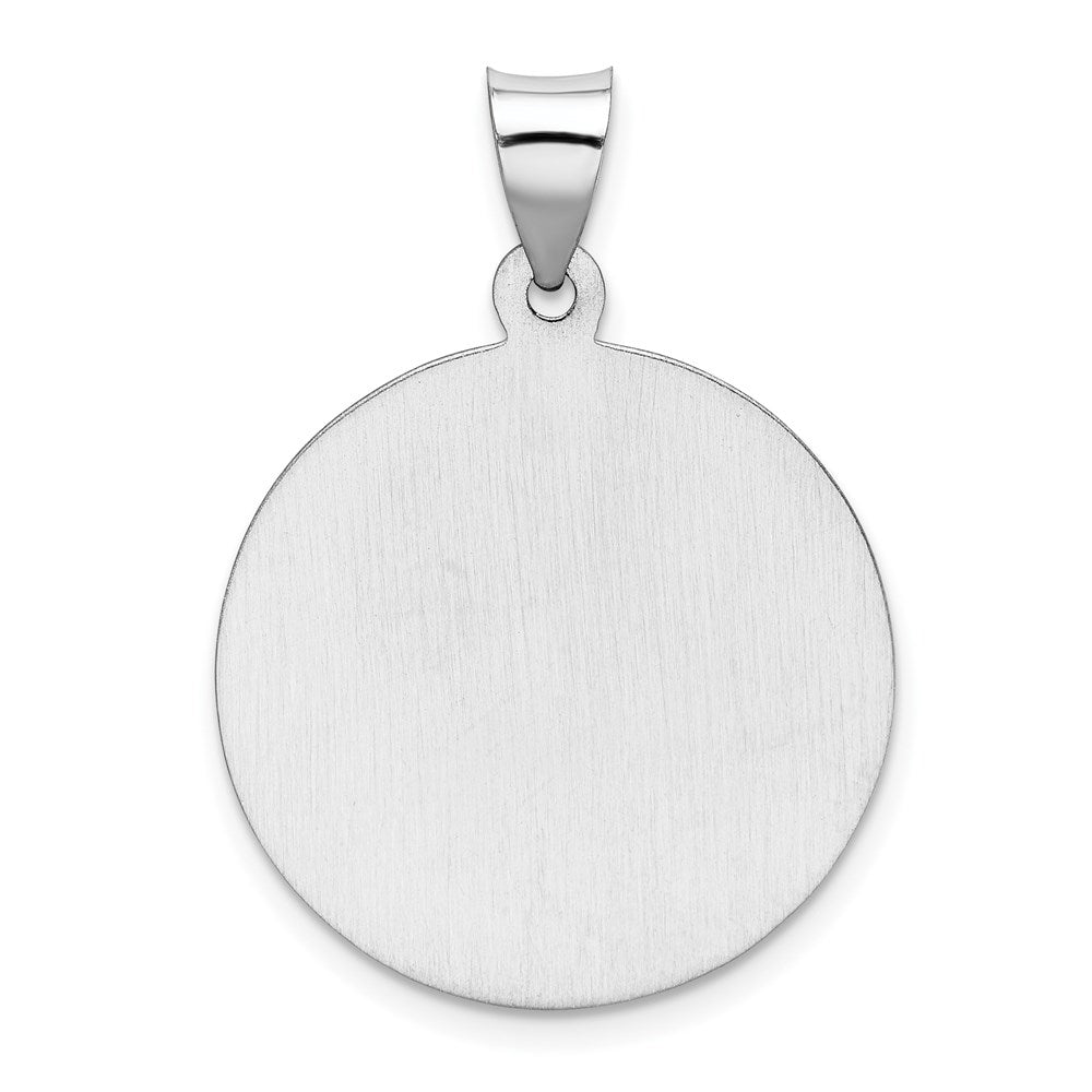 FJC Finejewelers 14 kt White Gold Polished Satin Saint Christopher Medal Hollow Charm 32 mm x 22 mm