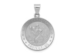 FJC Finejewelers 14 kt White Gold Polished Satin Saint Christopher Medal Hollow Charm 32 mm x 22 mm