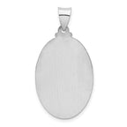 FJC Finejewelers 14 kt White Gold Polished Satin Saint Christopher Medal Hollow Charm 36 mm x 18 mm