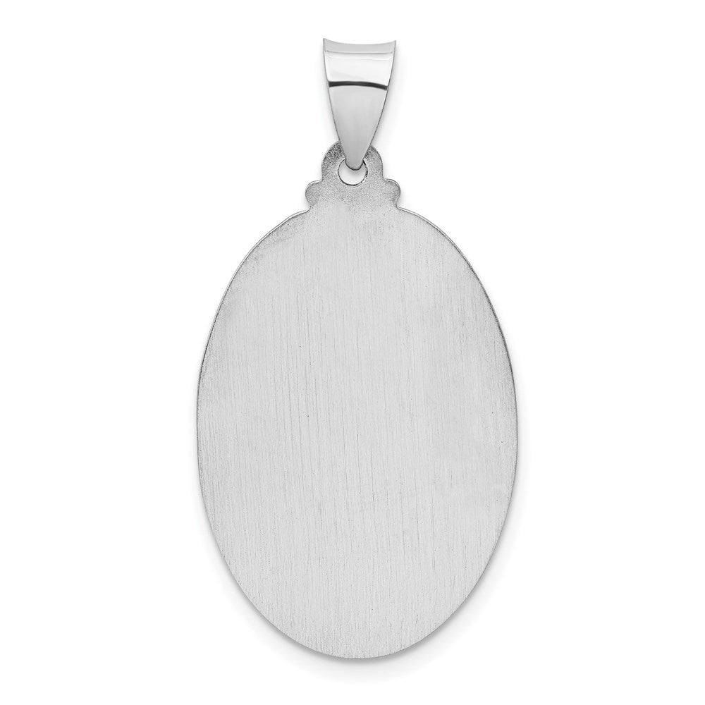FJC Finejewelers 14 kt White Gold Polished Satin Saint Christopher Medal Hollow Charm 36 mm x 18 mm