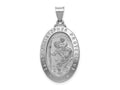 FJC Finejewelers 14 kt White Gold Polished Satin Saint Christopher Medal Hollow Charm 36 mm x 18 mm