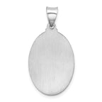 FJC Finejewelers 14 kt White Gold Polished Satin Saint Christopher Medal Hollow Charm 33 mm x 17 mm