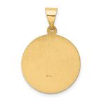 FJC Finejewelers 14 kt Yellow Gold Polished and Satin St Edward Medal Hollow Charm 26 x 18 mm