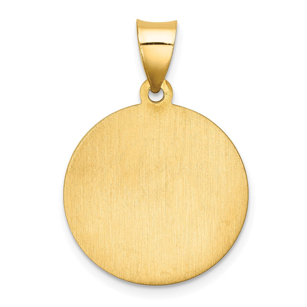 FJC Finejewelers 14 kt Yellow Gold Polished and Satin St Florian Medal Hollow Charm 26 x 18 mm