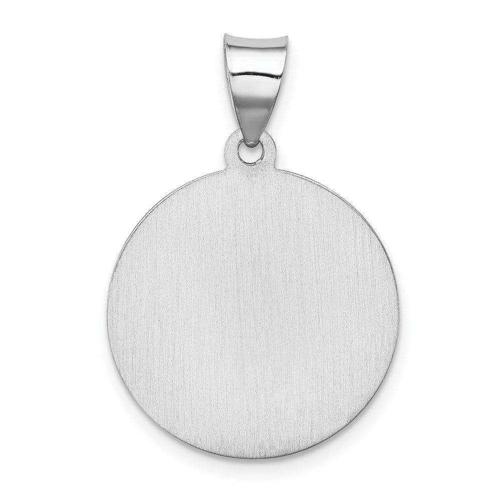 FJC Finejewelers 14 kt White Gold Polished and Satin Saint Florian Medal Hollow Charm 26 mm x 18 mm