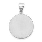 FJC Finejewelers 14 kt White Gold Polished and Satin Saint Florian Medal Hollow Charm 26 mm x 18 mm