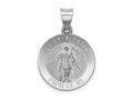 FJC Finejewelers 14 kt White Gold Polished and Satin Saint Florian Medal Hollow Charm 26 mm x 18 mm