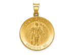 FJC Finejewelers 14 kt Yellow Gold Polished and Satin St Florian Medal Hollow Charm 30 x 22 mm