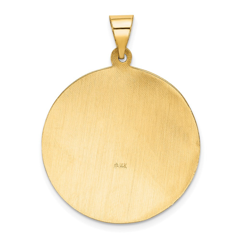 FJC Finejewelers 14 kt Yellow Gold Polished and Satin St Florian Medal Hollow Charm 33 x 25 mm