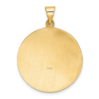 FJC Finejewelers 14 kt Yellow Gold Polished and Satin St Florian Medal Hollow Charm 33 x 25 mm