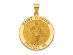 FJC Finejewelers 14 kt Yellow Gold Polished and Satin St Florian Medal Hollow Charm 33 x 25 mm