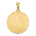 FJC Finejewelers 14 kt Yellow Gold Polished and Satin St Francis Medal Hollow Charm 30 x 22 mm
