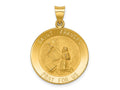 FJC Finejewelers 14 kt Yellow Gold Polished and Satin St Francis Medal Hollow Charm 30 x 22 mm