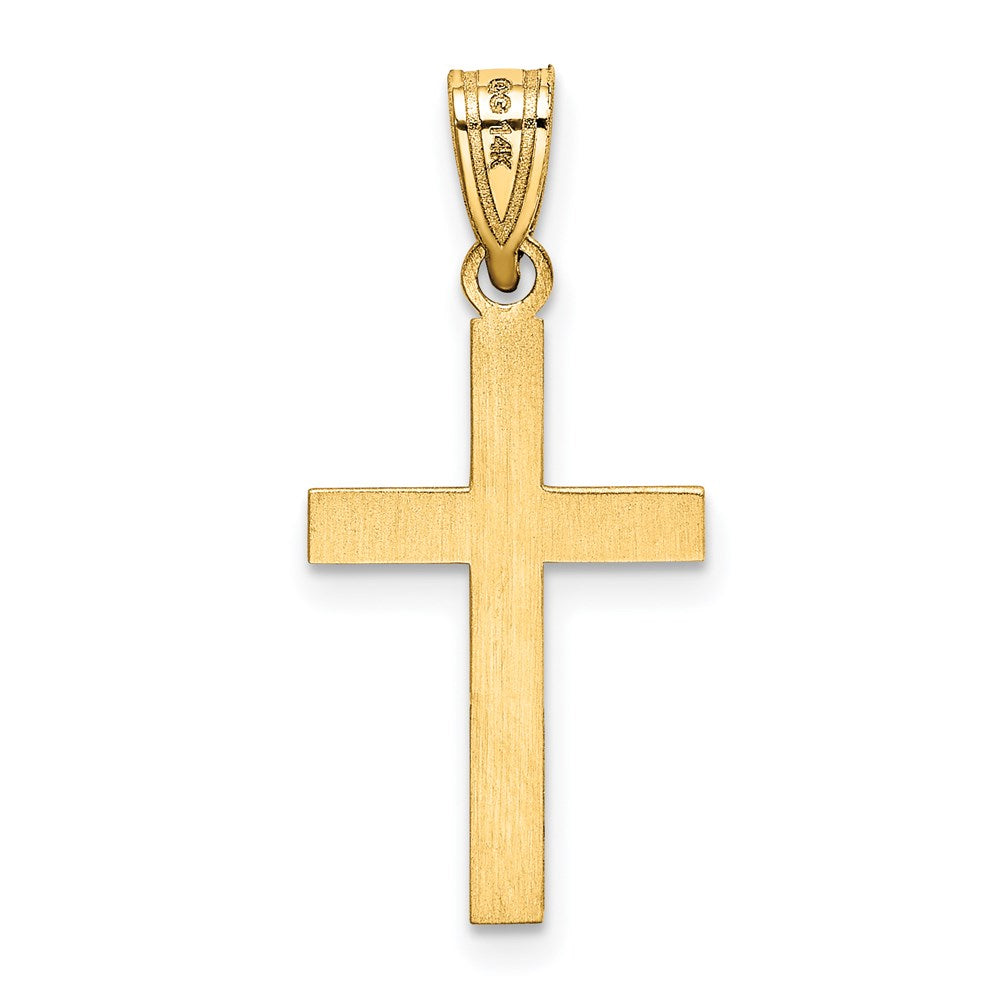 FJC Finejewelers 14 kt Yellow Gold Laser Etched Cross Charm 25 x 12 mm