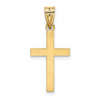 FJC Finejewelers 14 kt Yellow Gold Laser Etched Cross Charm 25 x 12 mm