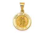 FJC Finejewelers 14 kt Yellow Gold Polished and Satin St John Baptist Medal Hollow Charm 24 x 16 mm