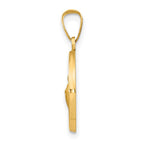 FJC Finejewelers 14 kt Yellow Gold Polished and Satin St Jude Thaddeus Medal Hollow Charm 22 x 15 mm
