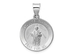 FJC Finejewelers 14 kt White Gold Polish Satin Saint Jude Thaddeus Medal Hollow Charm 27 mm x 19 mm