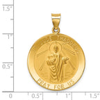 FJC Finejewelers 14 kt Yellow Gold Polished and Satin St Jude Thaddeus Medal Hollow Charm 34 x 25 mm