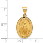 FJC Finejewelers 14 kt Yellow Gold Polished and Satin St Jude Thaddeus Medal Hollow Charm 26 x 13 mm