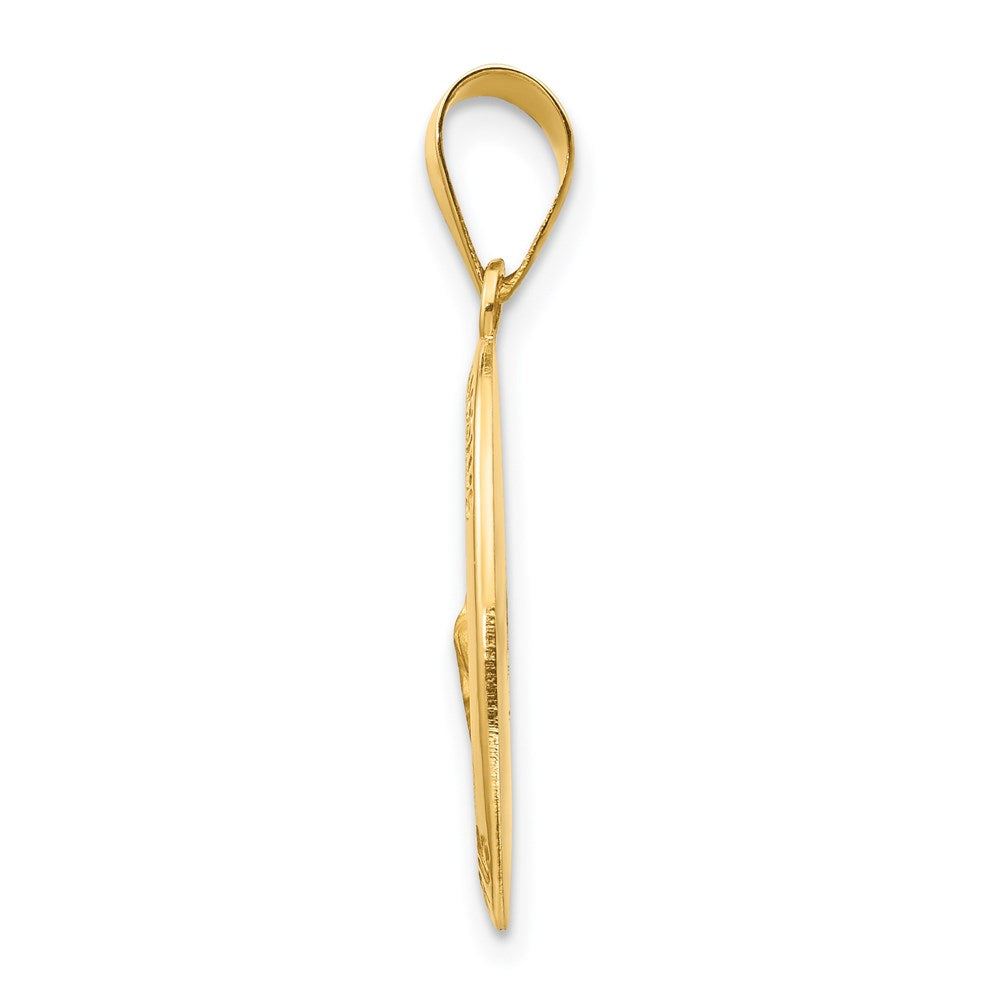 FJC Finejewelers 14 kt Yellow Gold Polished and Satin St Jude Thaddeus Medal Hollow Charm 26 x 13 mm
