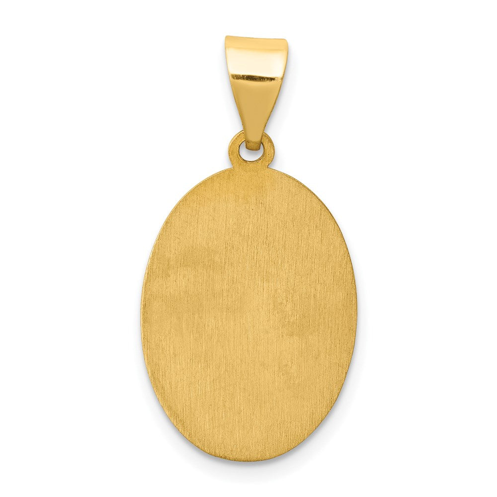 FJC Finejewelers 14 kt Yellow Gold Polished and Satin St Jude Thaddeus Medal Hollow Charm 26 x 13 mm