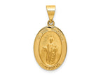 FJC Finejewelers 14 kt Yellow Gold Polished and Satin St Jude Thaddeus Medal Hollow Charm 26 x 13 mm