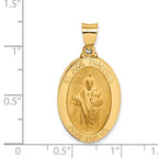 FJC Finejewelers 14 kt Yellow Gold Polished and Satin St Jude Thaddeus Medal Hollow Charm 31 x 16 mm