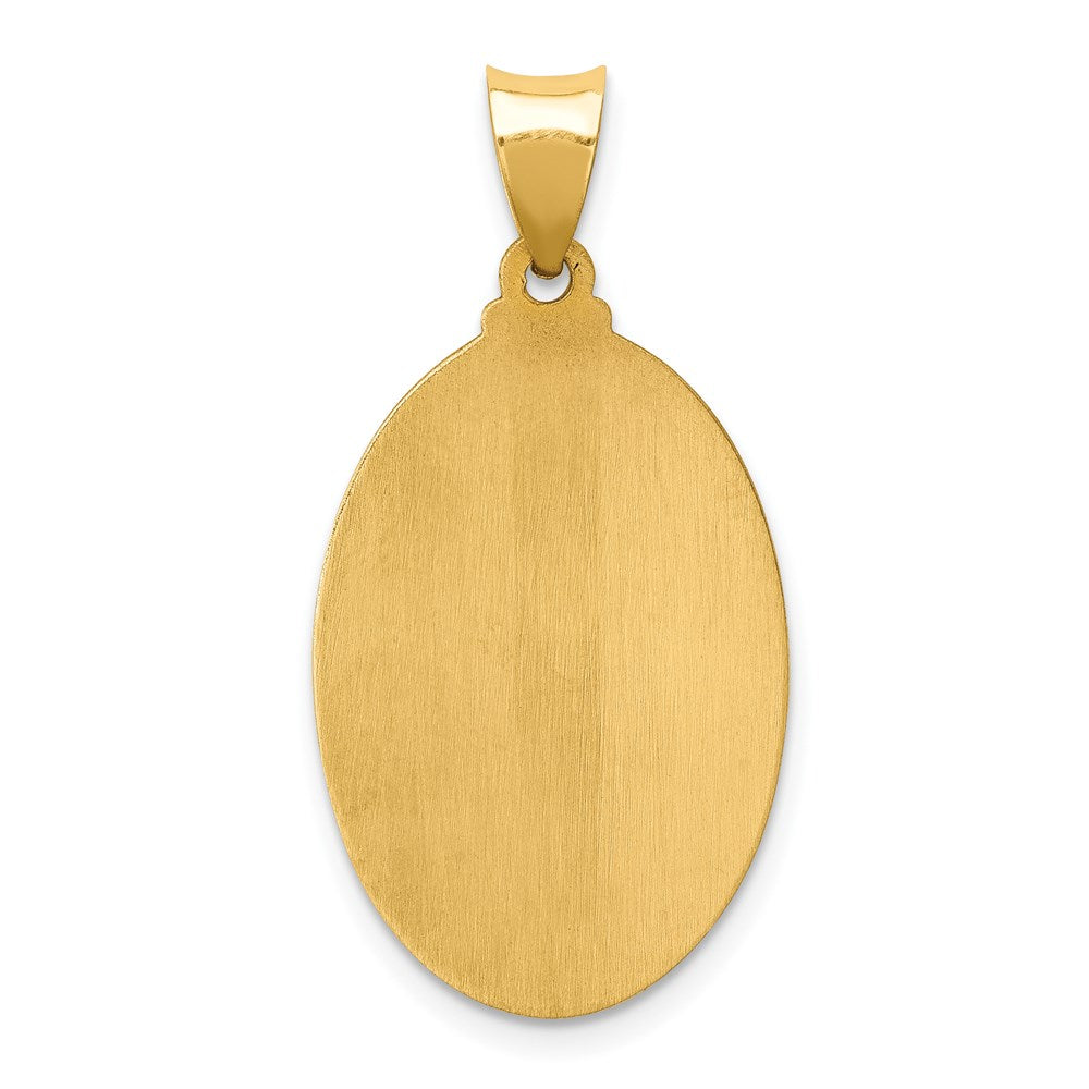 FJC Finejewelers 14 kt Yellow Gold Polished and Satin St Jude Thaddeus Medal Hollow Charm 31 x 16 mm