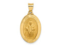 FJC Finejewelers 14 kt Yellow Gold Polished and Satin St Jude Thaddeus Medal Hollow Charm 31 x 16 mm