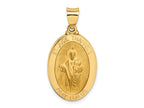 FJC Finejewelers 14 kt Yellow Gold Polished and Satin St Jude Thaddeus Medal Hollow Charm 31 x 16 mm