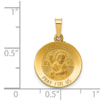 FJC Finejewelers 14 kt Yellow Gold Polished and Satin St Mark Medal Hollow Charm 22 x 15 mm