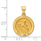 FJC Finejewelers 14 kt Yellow Gold Polished and Satin St Matthew Medal Hollow Charm 22 x 19 mm