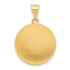 FJC Finejewelers 14 kt Yellow Gold Polished and Satin St Matthew Medal Hollow Charm 22 x 19 mm