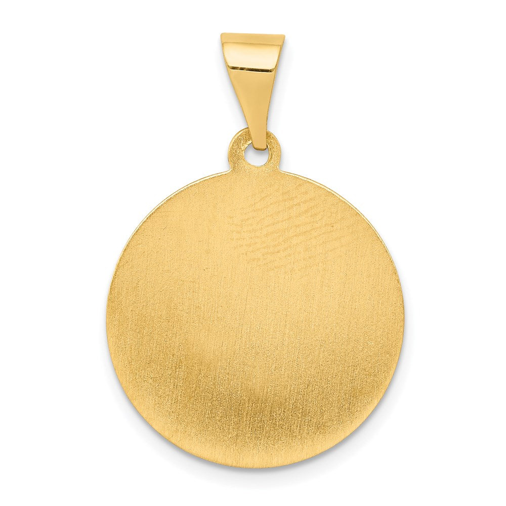 FJC Finejewelers 14 kt Yellow Gold Polished and Satin St Matthew Medal Hollow Charm 22 x 19 mm