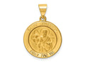 FJC Finejewelers 14 kt Yellow Gold Polished and Satin St Matthew Medal Hollow Charm 22 x 19 mm