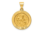 FJC Finejewelers 14 kt Yellow Gold Polished and Satin St Matthew Medal Hollow Charm 22 x 19 mm